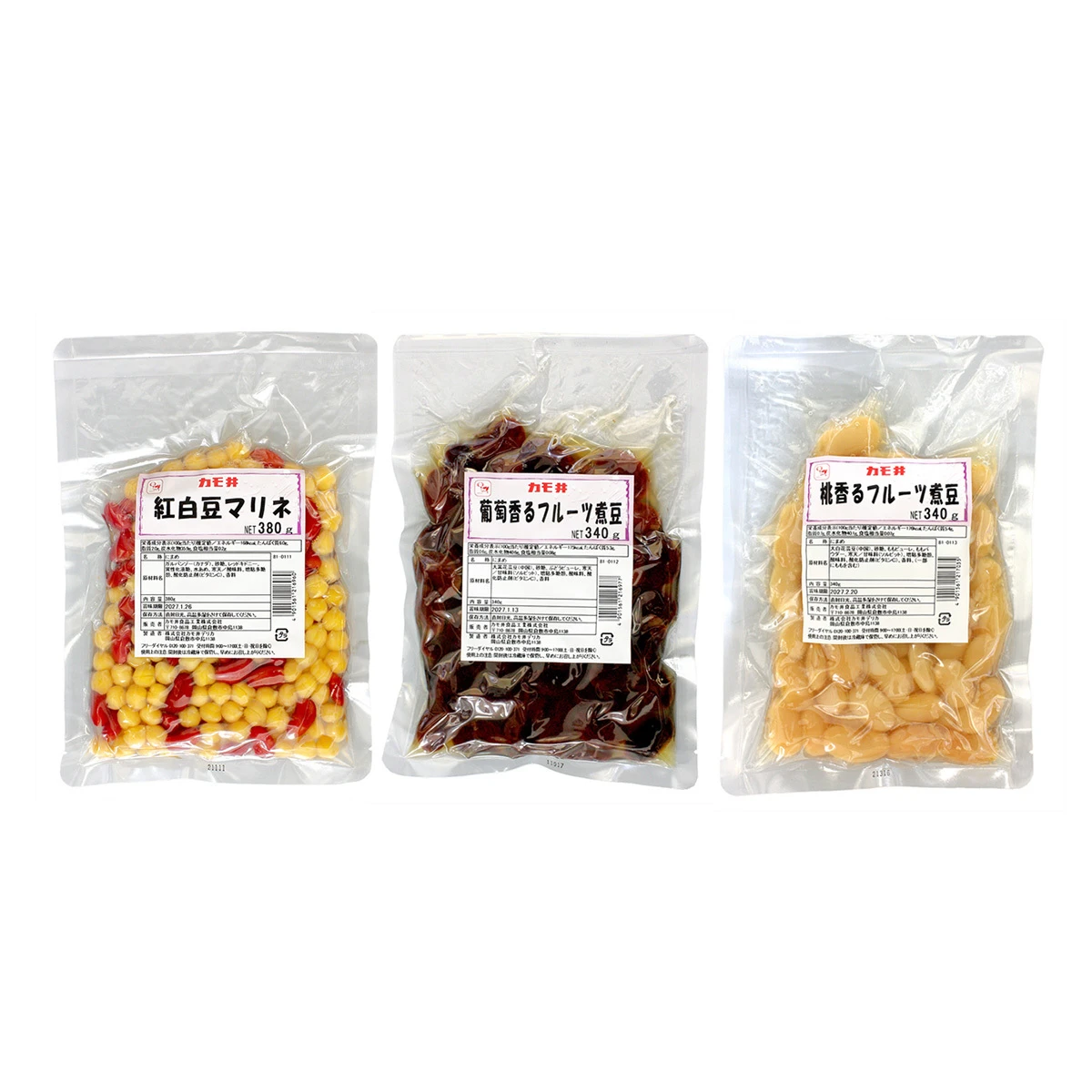 HP用_紅白豆マリネ、フルーツ煮豆2品